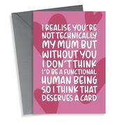 'Not Technically My Mum' Cute and Heartfelt Stepmum Mother's Day Card.
