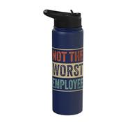 Not The Worst Employee Job Retro Sarcastic Recognition Work Stainless Steel Insulated Water Bottle
