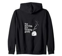 Not Thriving Just Smoking Gently - Burnout Humor Zip Hoodie
