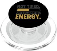 Not Tired Just Downloading Energy Yellow PopSockets PopGrip for MagSafe