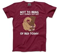 Not to Brag But I Totally got Out of Bed Today Sloth - Mens and Youth Unisex T-Shirt - Sloth Lazy Teen XXL Maroon