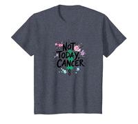 Not Today Cancer Defiant Support Awareness Empowerment T-Shirt, Kids, Heather Blue, 6 Years