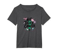 Not Today Cancer Defiant Support Awareness Empowerment T-Shirt, Women's Plus, Dark Heather Grey, 1X