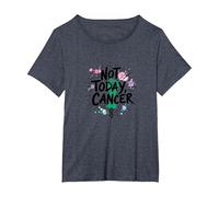 Not Today Cancer Defiant Support Awareness Empowerment T-Shirt, Women's Plus, Heather Blue, 1X