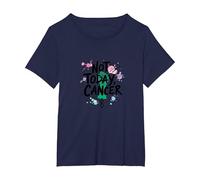 Not Today Cancer Defiant Support Awareness Empowerment T-Shirt, Women's Plus, Navy, 1X