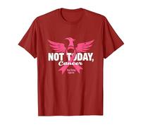 Not Today Cancer Stay Strong Fight On Pink Ribbon Phoenix T-Shirt, Men, Cranberry Red, Medium