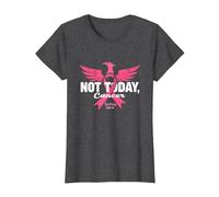 Not Today Cancer Stay Strong Fight On Pink Ribbon Phoenix T-Shirt, Women, Dark Heather Grey, M