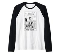 Not Today Capitalism Skeleton Funny Gen Y Anti Work Retro Raglan Baseball Tee