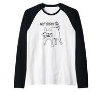 Not Today Crazy Cat Mood Raglan Baseball Tee