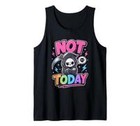 Not Today Cute Sarcastic Grim Reaper Pastel Goth Tank Top