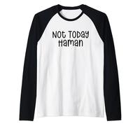 Not Today Haman Queen Esther Jewish Purim Costume Purim Mask Raglan Baseball Tee