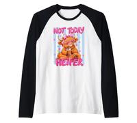 Not Today Highland Cow Cute Pink Western Country Mood Raglan Baseball Tee