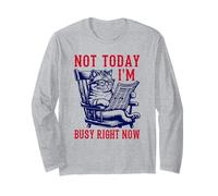 Not Today I'm Busy Right Now - Funny Cat Lover - Retro Style Long Sleeve T-Shirt