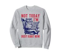 Not Today I'm Busy Right Now - Funny Cat Lover - Retro Style Sweatshirt