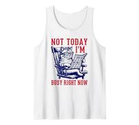 Not Today I'm Busy Right Now - Funny Cat Lover - Retro Style Tank Top