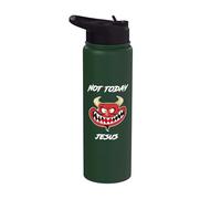 Not Today Jesus Funny Satan Devil Quote Stainless Steel Insulated Water Bottle