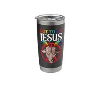 Not Today Jesus Rainbow Gothic Satan Goat Satanic Satanism Stainless Steel Insulated Tumbler