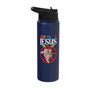 Not Today Jesus Rainbow Gothic Satan Goat Satanic Satanism Stainless Steel Insulated Water Bottle