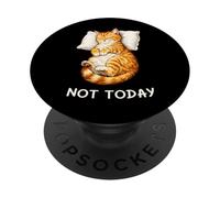 Not Today Lazy Sleeping Orange Cat Meme Funny Morning Mood PopSockets Adhesive PopGrip