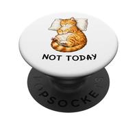 Not Today Lazy Sleeping Orange Cat Meme Funny Morning Mood PopSockets Adhesive PopGrip