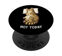 Not Today Lazy Sleeping Tabby Cat Meme Funny Morning Mood PopSockets Adhesive PopGrip