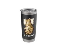 Not Today Lazy Sleeping Tabby Cat Meme Funny Morning Mood Stainless Steel Insulated Tumbler