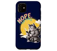 Not Today Samurai Cat Read Messages Japanese Funny Case for iPhone 11