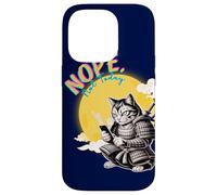 Not Today Samurai Cat Read Messages Japanese Funny Case for iPhone 14 Pro