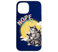 Not Today Samurai Cat Read Messages Japanese Funny Case for iPhone 15