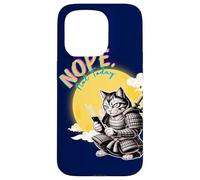 Not Today Samurai Cat Read Messages Japanese Funny Case for iPhone 15 Pro