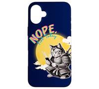 Not Today Samurai Cat Read Messages Japanese Funny Case for iPhone 16 Plus