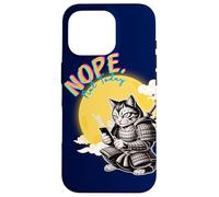 Not Today Samurai Cat Read Messages Japanese Funny Case for iPhone 16 Pro