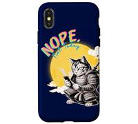 Not Today Samurai Cat Read Messages Japanese Funny Case for iPhone X/XS