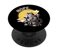 Not Today Samurai Cat Read Messages Japanese Funny PopSockets Adhesive PopGrip