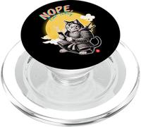 Not Today Samurai Cat Read Messages Japanese Funny PopSockets PopGrip for MagSafe