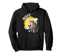 Not Today Samurai Cat Read Messages Japanese Funny Pullover Hoodie