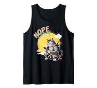 Not Today Samurai Cat Read Messages Japanese Funny Tank Top