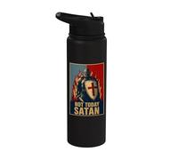 Not Today Satan Christian Crusader Knight Cross Stainless Steel Insulated Water Bottle