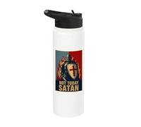 Not Today Satan Christian Crusader Knight Cross Stainless Steel Insulated Water Bottle