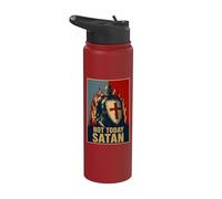 Not Today Satan Christian Crusader Knight Cross Stainless Steel Insulated Water Bottle