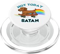 NOT TODAY, SATAN! Comical Skateboarding Wirehair Dachshund PopSockets PopGrip for MagSafe