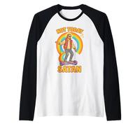 Not Today Satan Jesus Riding Hoverboard Funny Sarcastic Raglan Baseball Tee