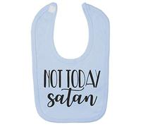 Not Today Satan Religious Faith Quote [FHSVG] Cotton Baby bib - Pastel Blue