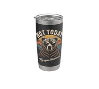 Not Today Try Again Tomorrow Retro Bear Stainless Steel Insulated Tumbler