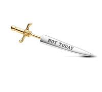 NOT TODAY Warrior Sword Earrings - Fashionable Cartoon White Copper Style for Movies and TV Shows