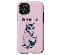 Not Today Y'all - Funny Moody Tired Cat Holding Coffee Case for iPhone 11 Pro