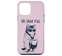 Not Today Y'all - Funny Moody Tired Cat Holding Coffee Case for iPhone 12 mini