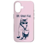 Not Today Y'all - Funny Moody Tired Cat Holding Coffee Case for iPhone 17