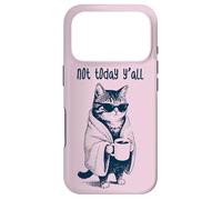 Not Today Y'all - Funny Moody Tired Cat Holding Coffee Case for iPhone 17 Pro