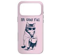 Not Today Y'all - Funny Moody Tired Cat Holding Coffee Case for iPhone 17 Pro Max